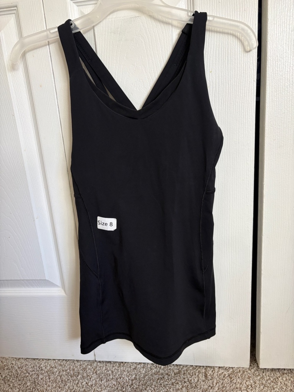 Lululemon Black V-Neck Athletic Strappy Back Tank Top